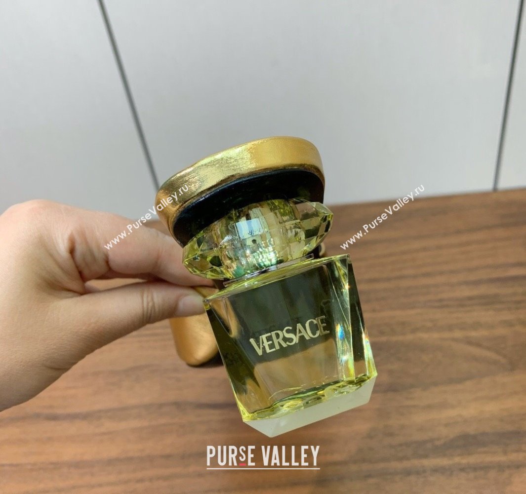 Versace Bright Patent Leather Slides Sandal with Fragrance Heel 7cm Gold 2025 0429 (MD-250429023)