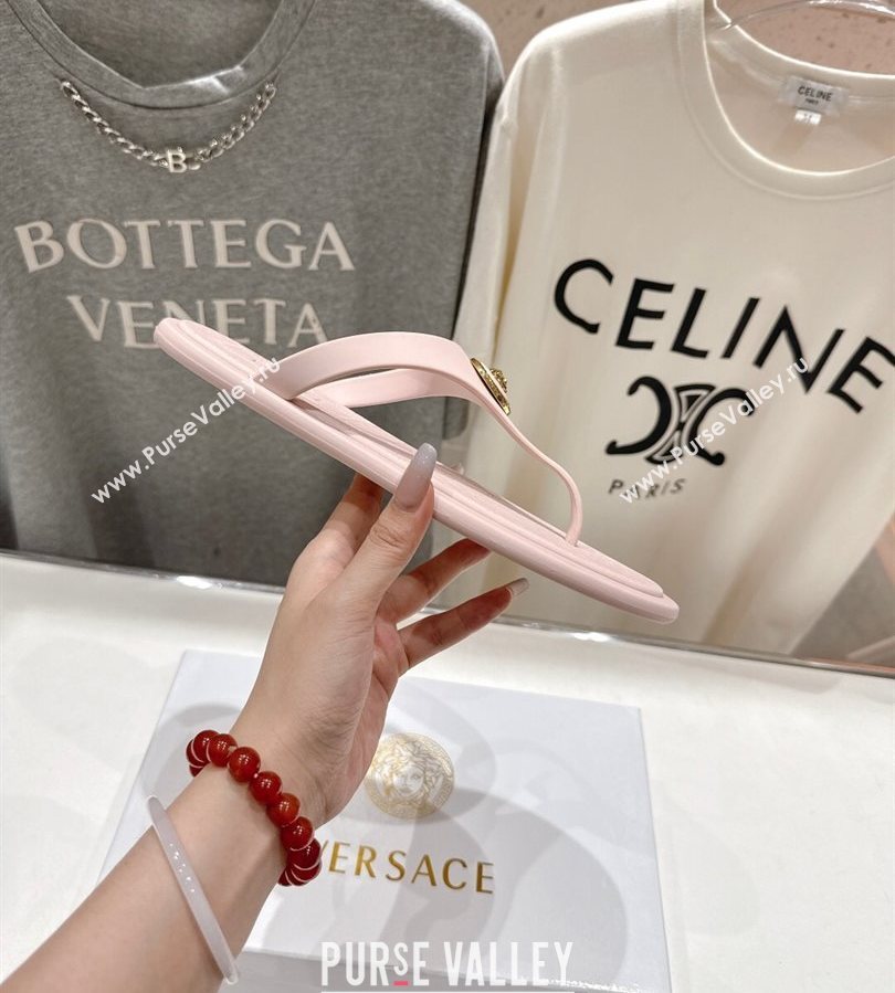 Versace Alia Rubber Flat Thong Slides Sandal Pink 2025 (MD-250710124)