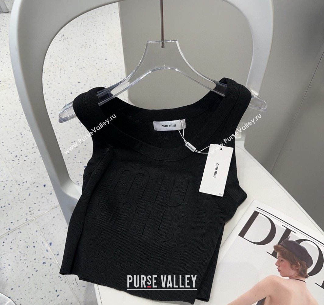Miu Miu Maxi Letters Vest Black 2025 0314 (SHI-250314044)