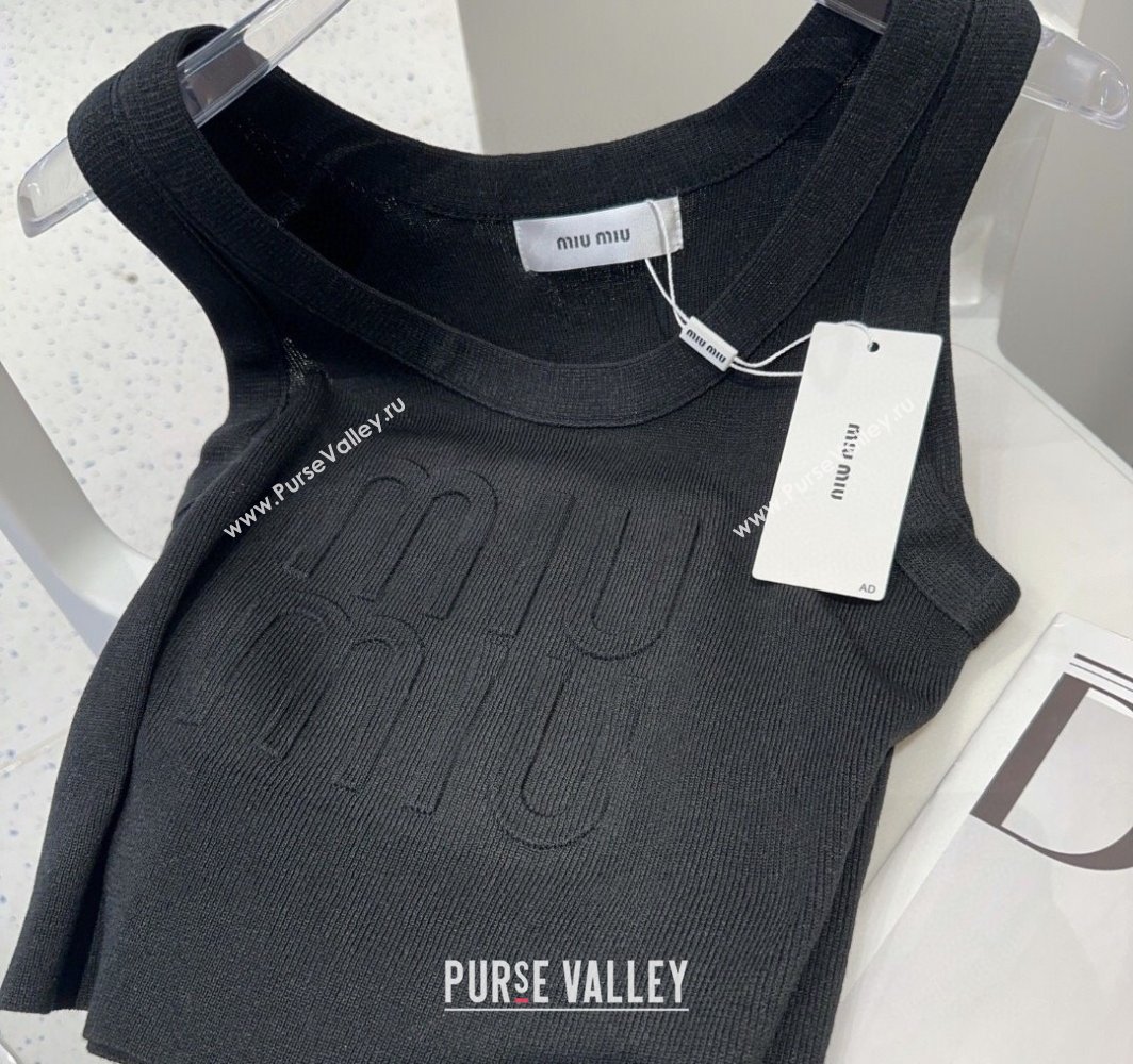 Miu Miu Maxi Letters Vest Black 2025 0314 (SHI-250314044)
