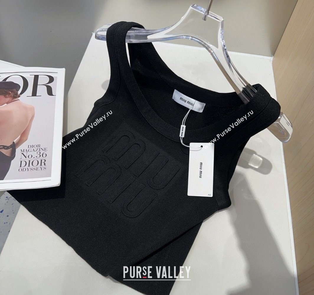 Miu Miu Maxi Letters Vest Black 2025 0314 (SHI-250314044)