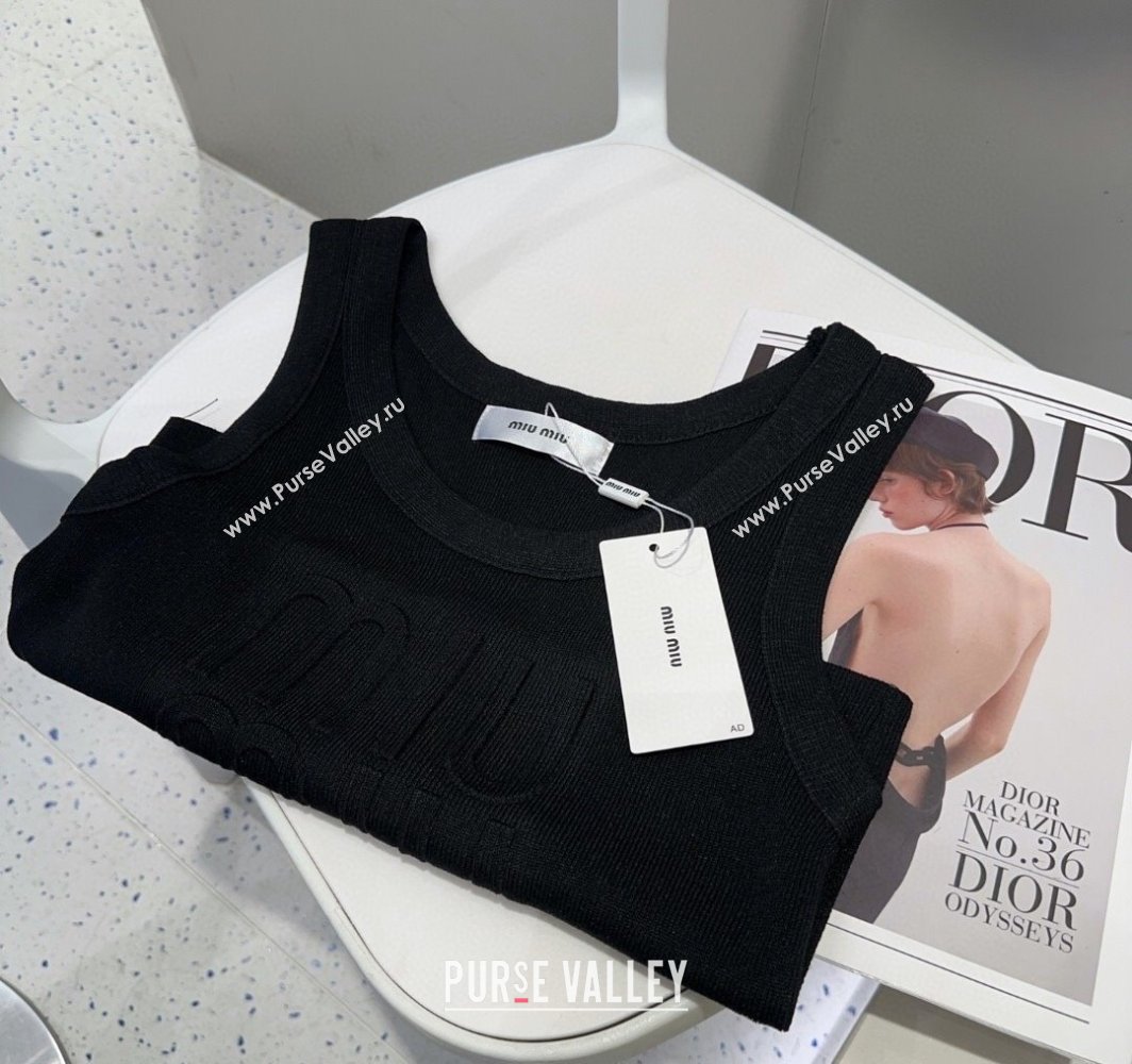Miu Miu Maxi Letters Vest Black 2025 0314 (SHI-250314044)