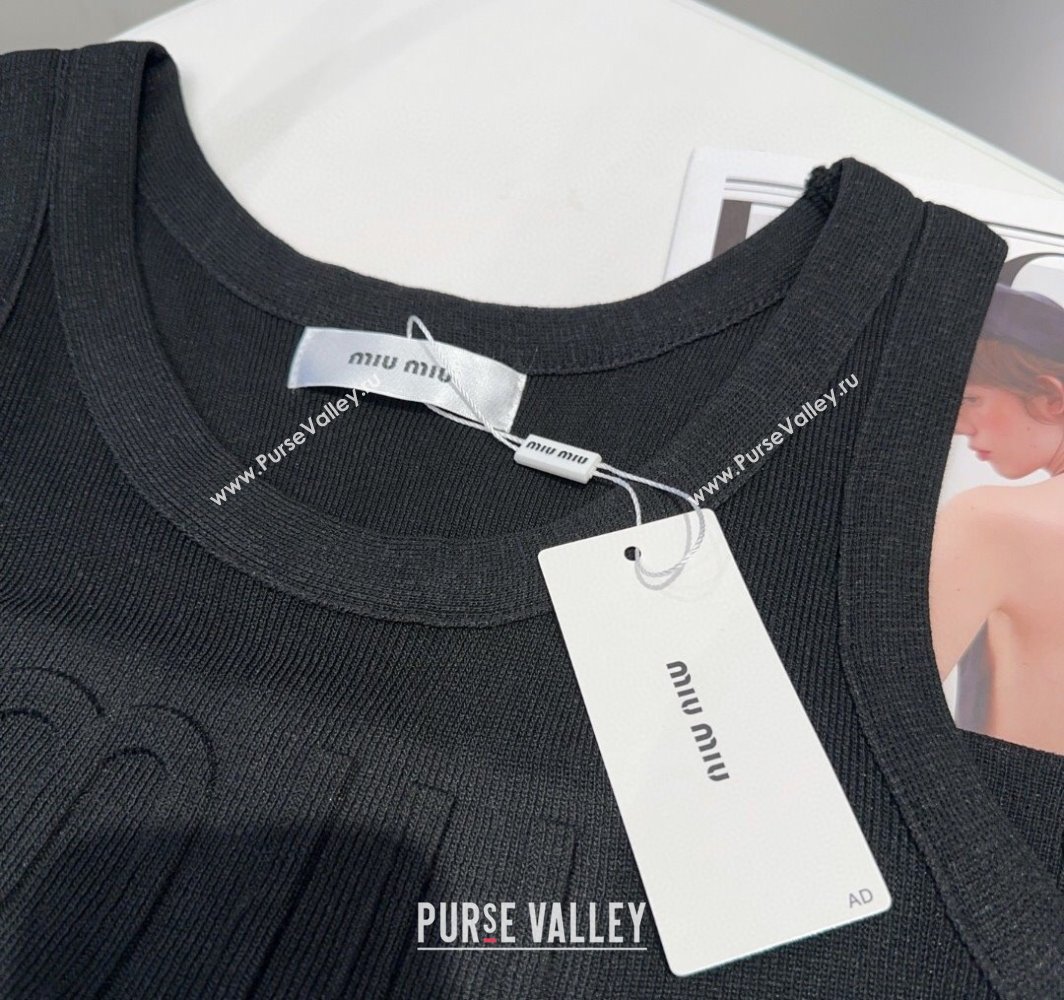 Miu Miu Maxi Letters Vest Black 2025 0314 (SHI-250314044)