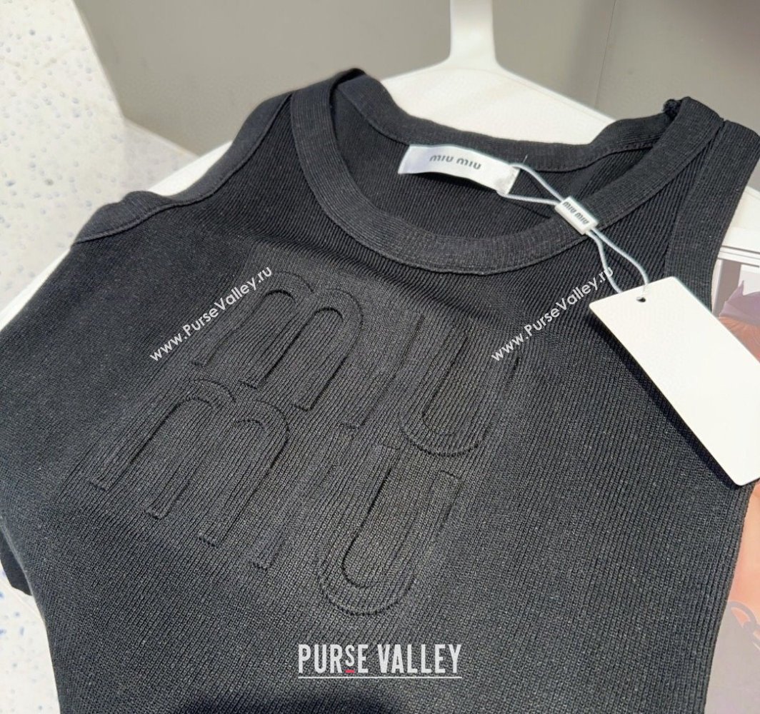 Miu Miu Maxi Letters Vest Black 2025 0314 (SHI-250314044)