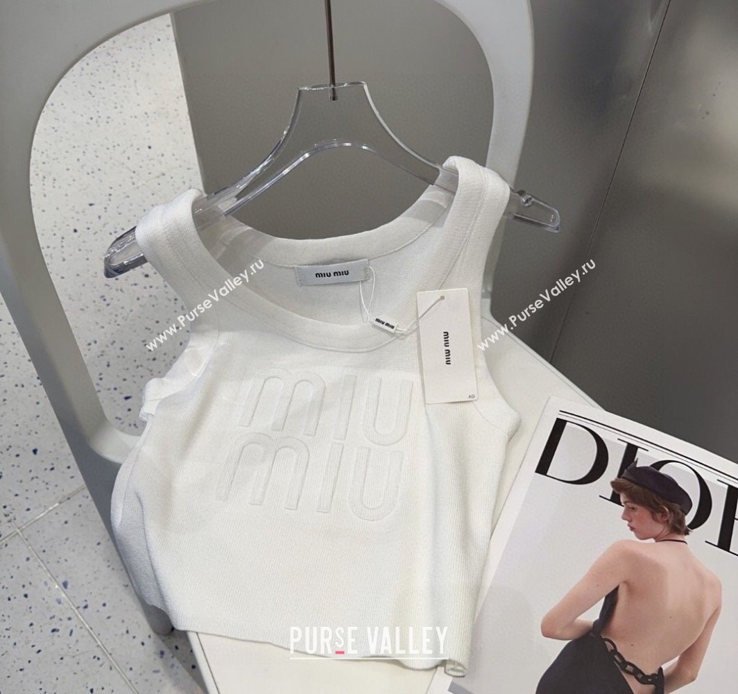 Miu Miu Maxi Letters Vest White 2025 0314 (SHI-250314045)
