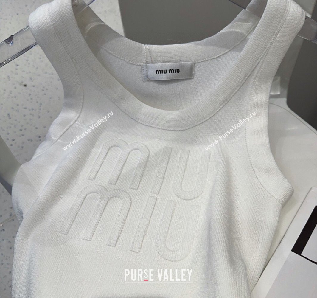 Miu Miu Maxi Letters Vest White 2025 0314 (SHI-250314045)