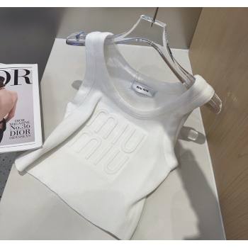 Miu Miu Maxi Letters Vest White 2025 0314 (SHI-250314045)