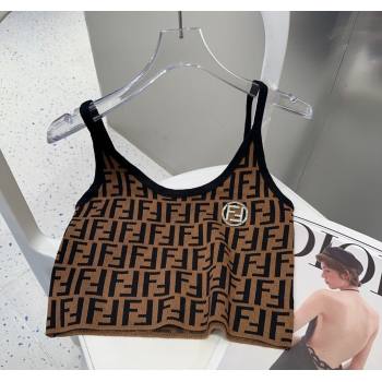 Fendi FF Knit Vest Brown 2025 0314 (SHI-250314036)