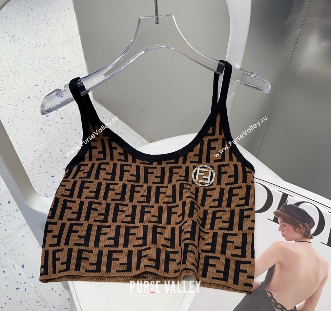 Fendi FF Knit Vest Brown 2025 0314 (SHI-250314036)