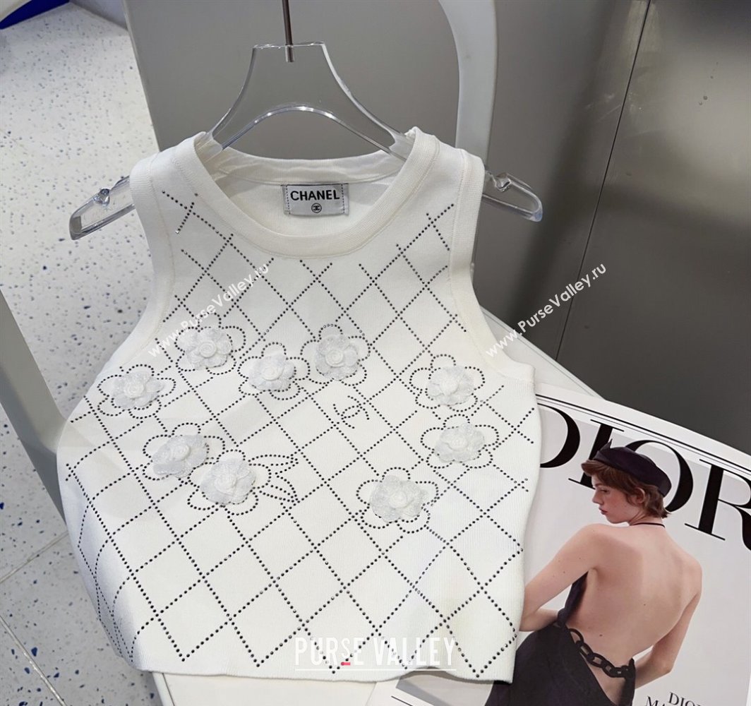 Chanel Camellia Vest White 2025 0314 (SHI-250314052)