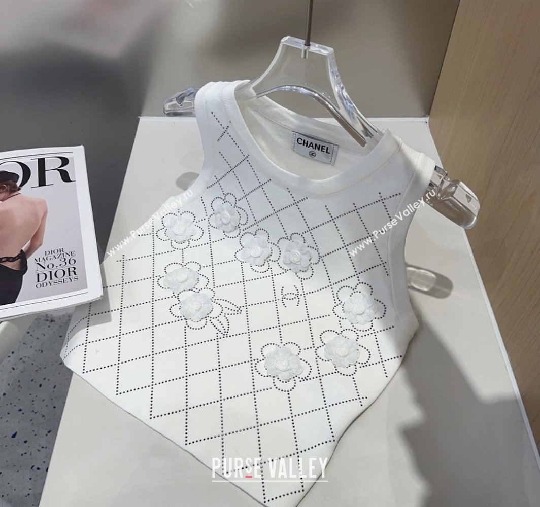 Chanel Camellia Vest White 2025 0314 (SHI-250314052)