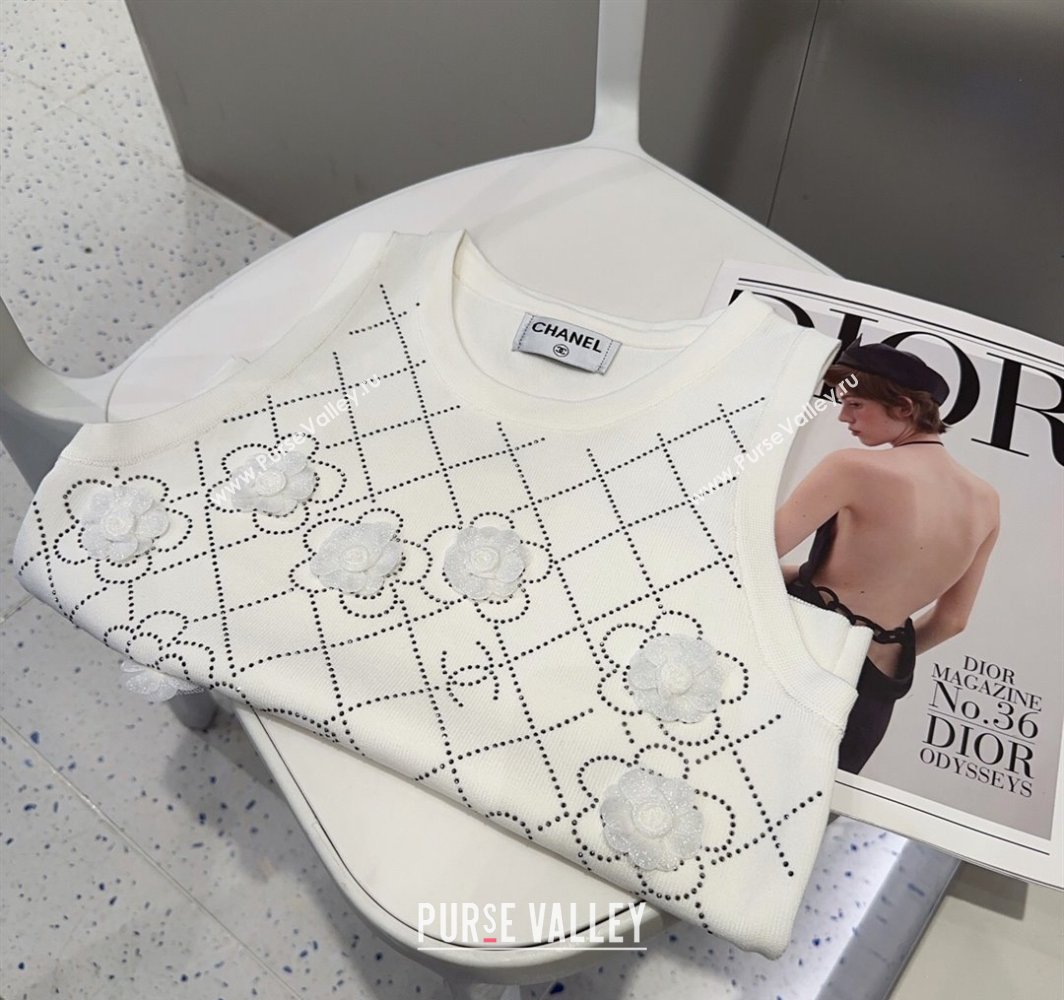 Chanel Camellia Vest White 2025 0314 (SHI-250314052)