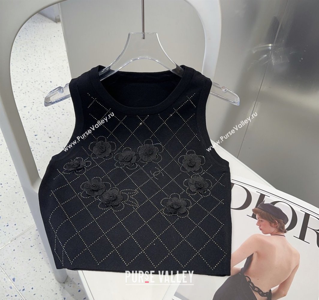 Chanel Camellia Vest Black 2025 0314 (SHI-250314053)