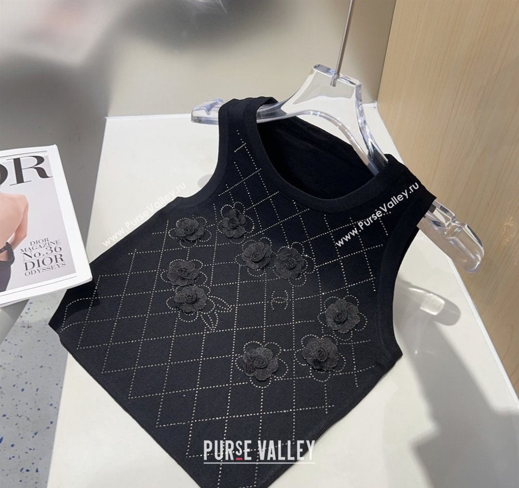 Chanel Camellia Vest Black 2025 0314 (SHI-250314053)