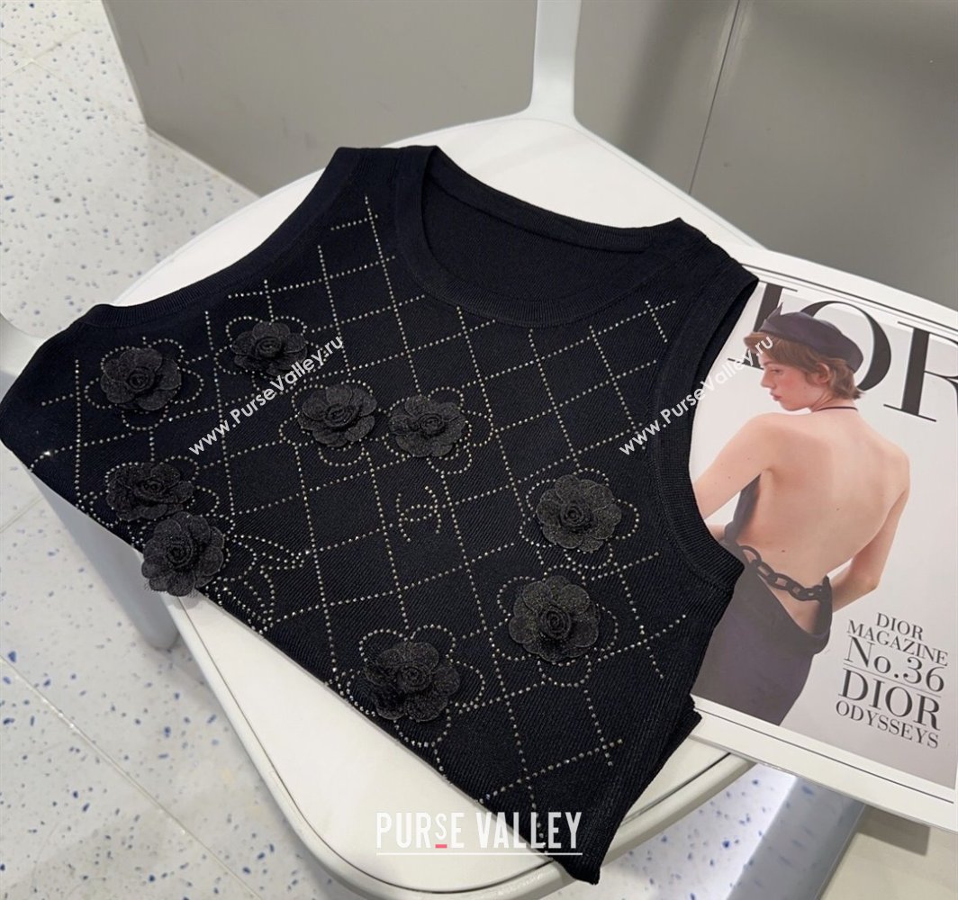 Chanel Camellia Vest Black 2025 0314 (SHI-250314053)