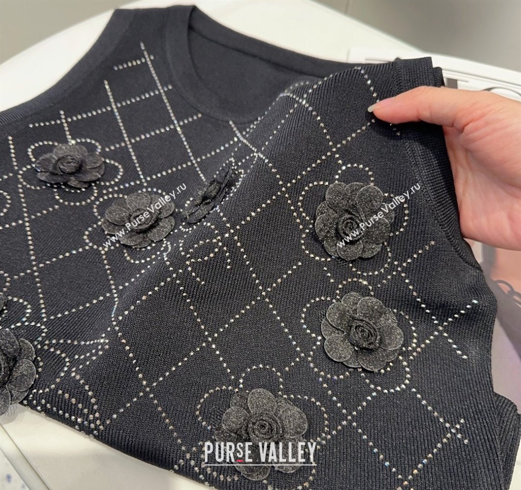 Chanel Camellia Vest Black 2025 0314 (SHI-250314053)