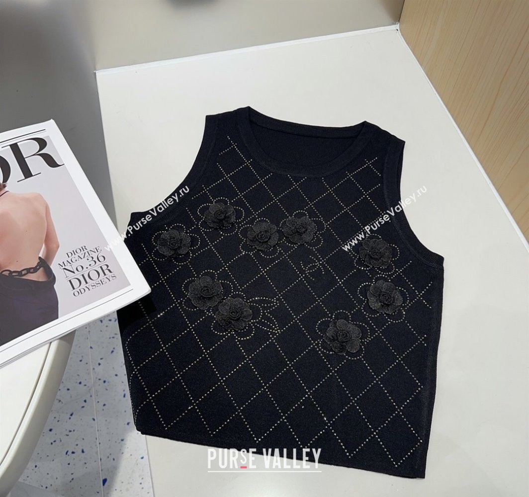 Chanel Camellia Vest Black 2025 0314 (SHI-250314053)
