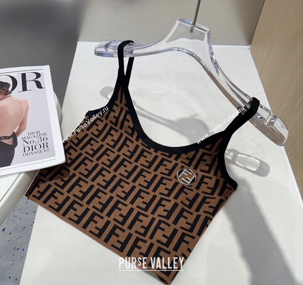 Fendi FF Knit Vest Brown 2025 0314 (SHI-250314036)
