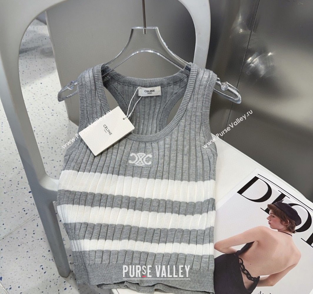 Celine Knit Vest Grey 2025 0314 (SHI-250314054)