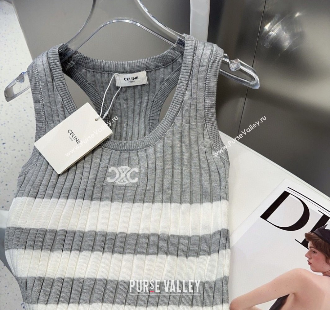 Celine Knit Vest Grey 2025 0314 (SHI-250314054)