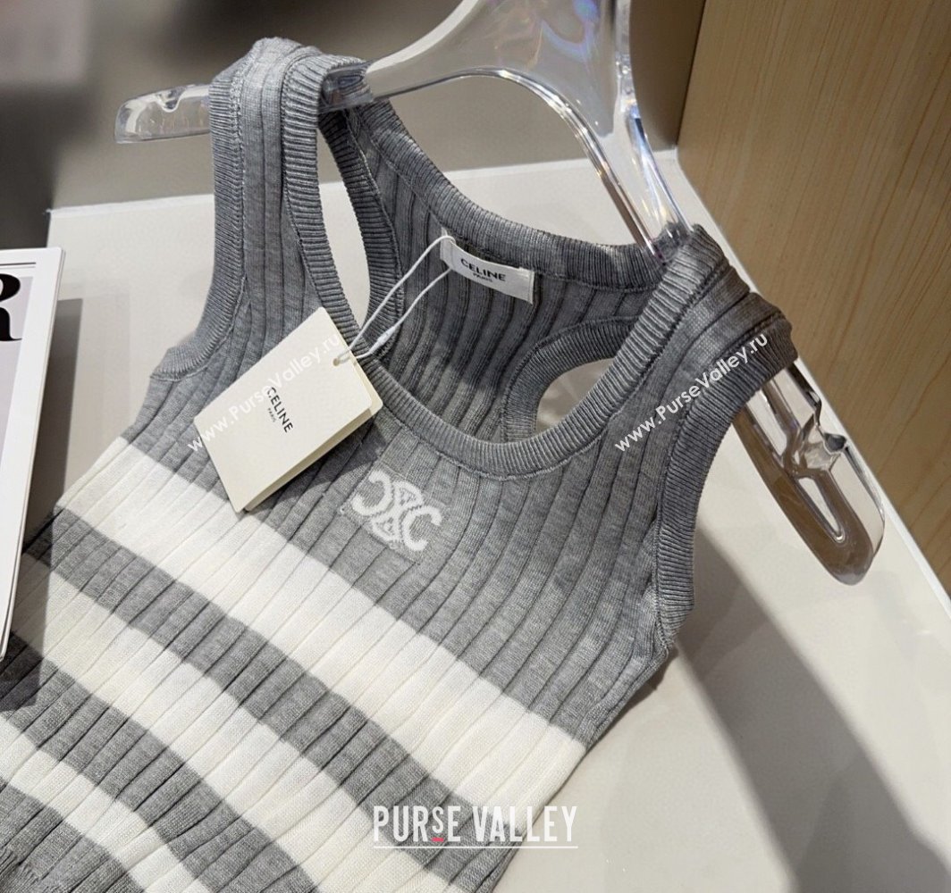 Celine Knit Vest Grey 2025 0314 (SHI-250314054)
