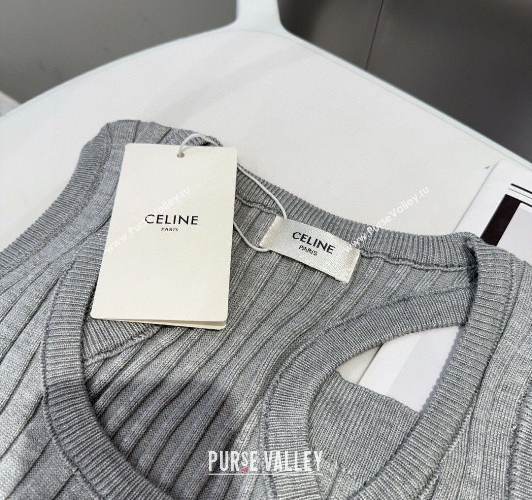 Celine Knit Vest Grey 2025 0314 (SHI-250314054)