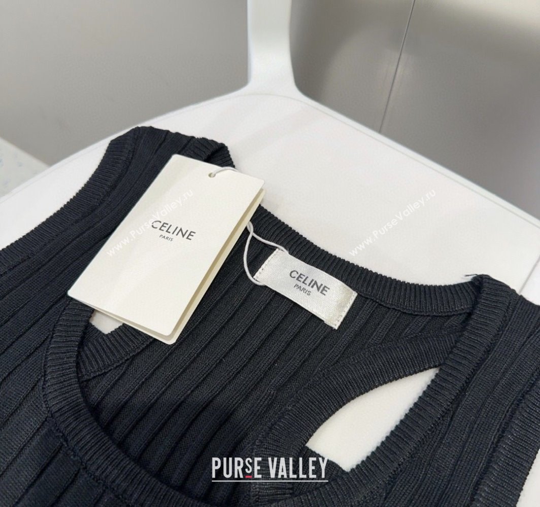 Celine Knit Vest Black 2025 0314 (SHI-250314055)