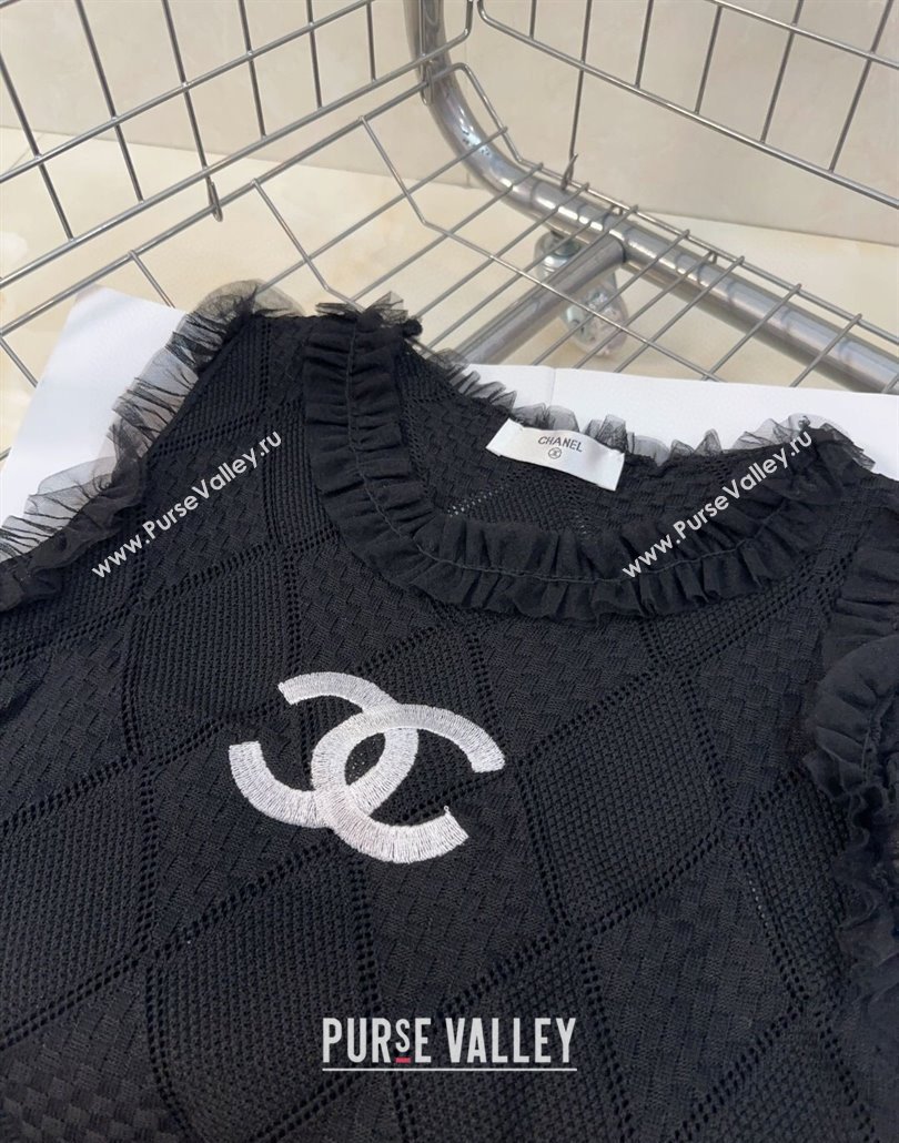Chanel Knit Vest with Falbala Black 2025 0314 (SHI-250314056)