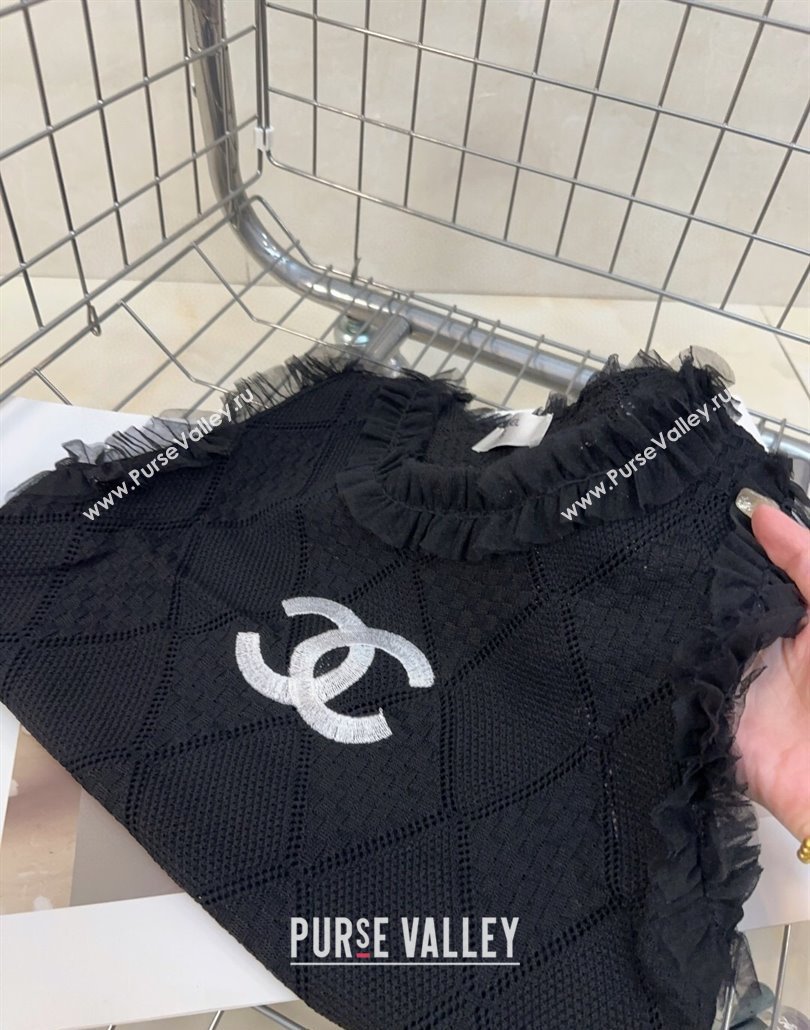Chanel Knit Vest with Falbala Black 2025 0314 (SHI-250314056)
