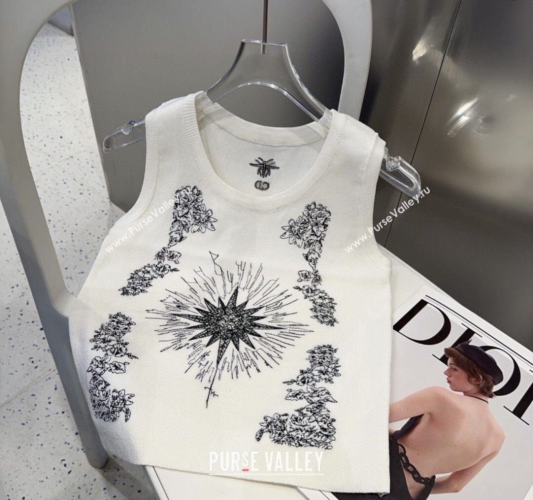 Dior Embroidered Vest White 2025 0314 (SHI-250314037)