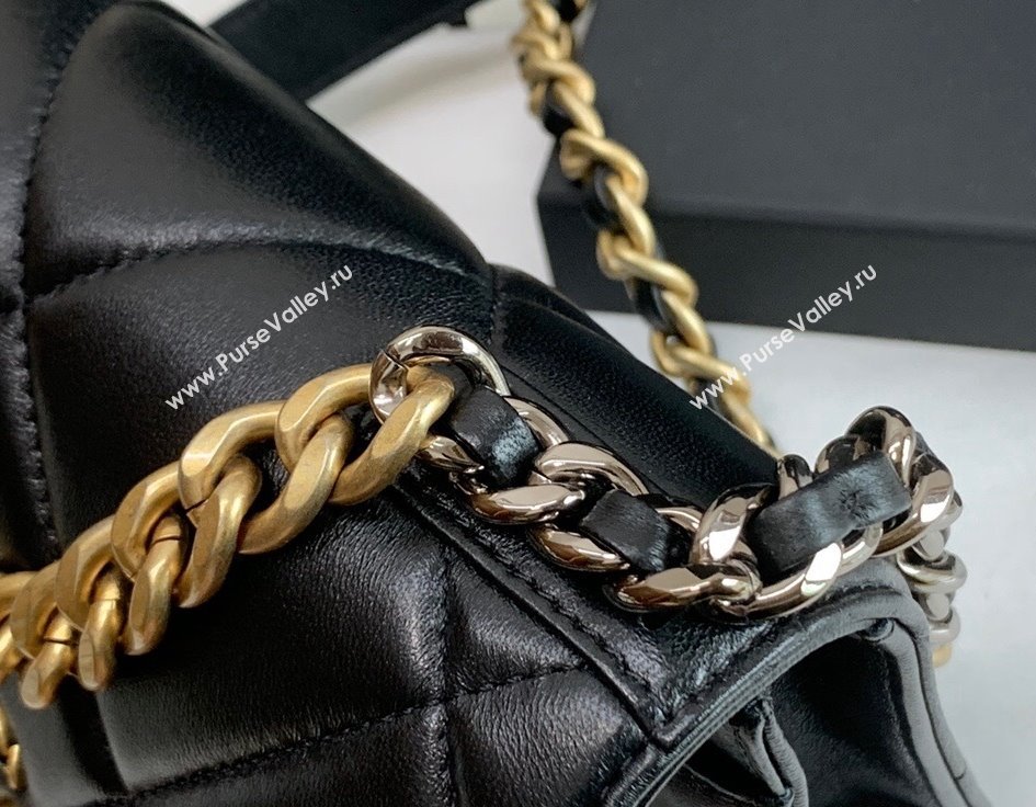 Chanel 19 Lambskin Wallet on Chain WOC AP0957 Black/Matte Silver/Light Gold/Aged Gold 2022 (JY-22022870)