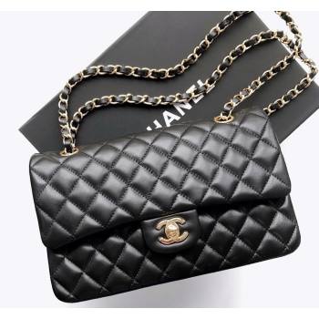 Chanel Lambskin Classic Medium Flap Bag A01112 Black/Gold 2022 60751 (YD-240807072)