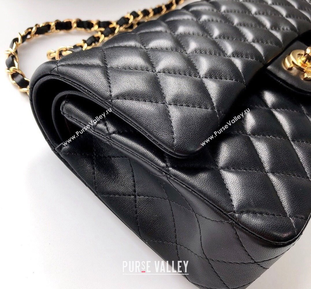 Chanel Lambskin Classic Medium Flap Bag A01112 Black/Gold 2022 60751 (YD-240807072)