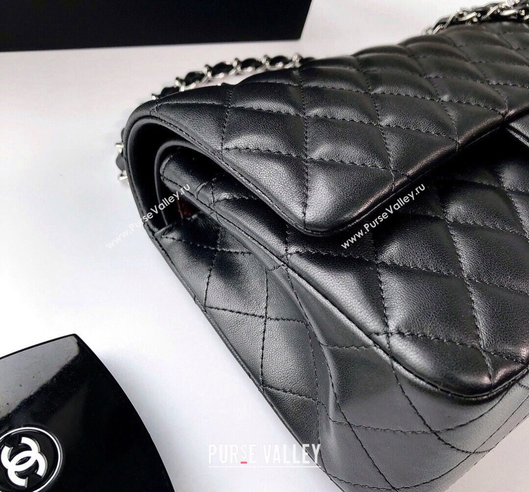 Chanel Lambskin Classic Medium Flap Bag A01112 Black/Silver 2022 60752 (YD-240807073)