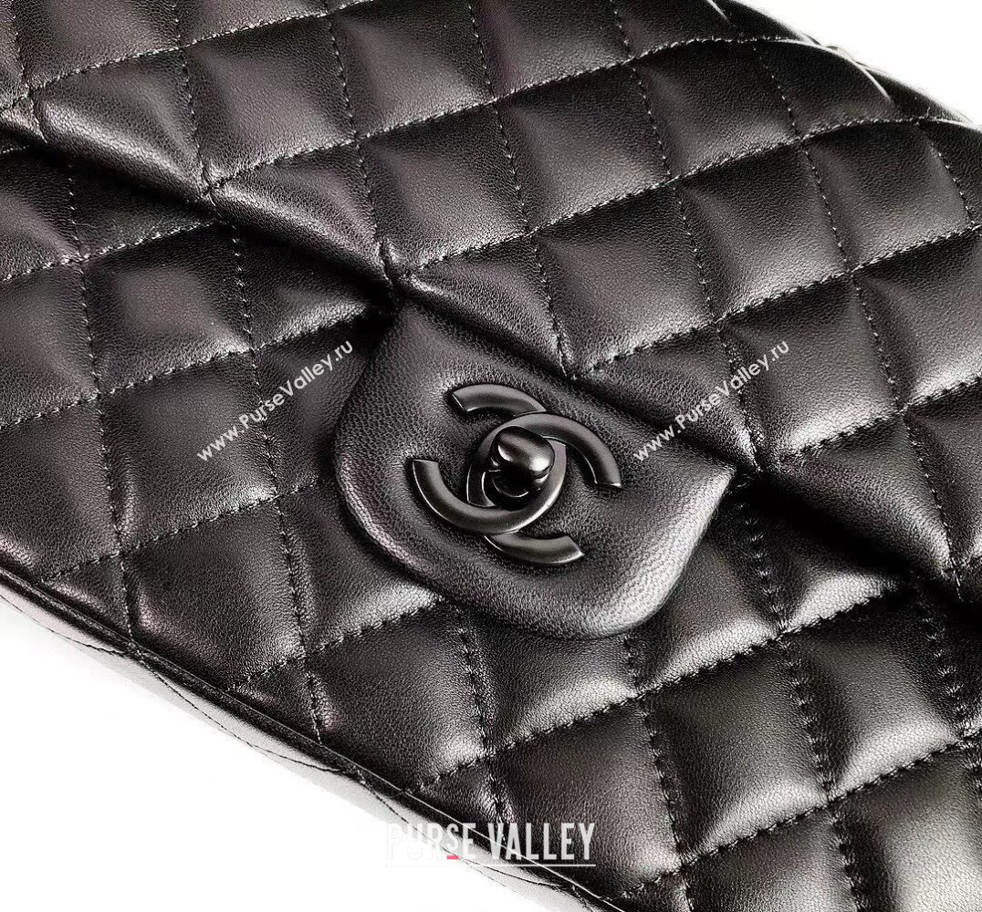 Chanel Lambskin Classic Medium Flap Bag A01112 All Black 2022 60753 (YD-240807074)