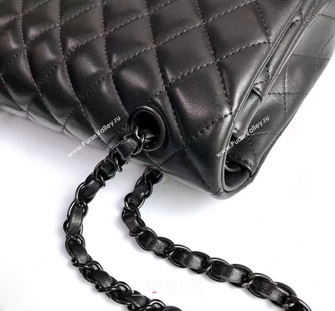 Chanel Lambskin Classic Medium Flap Bag A01112 All Black 2022 60753 (YD-240807074)