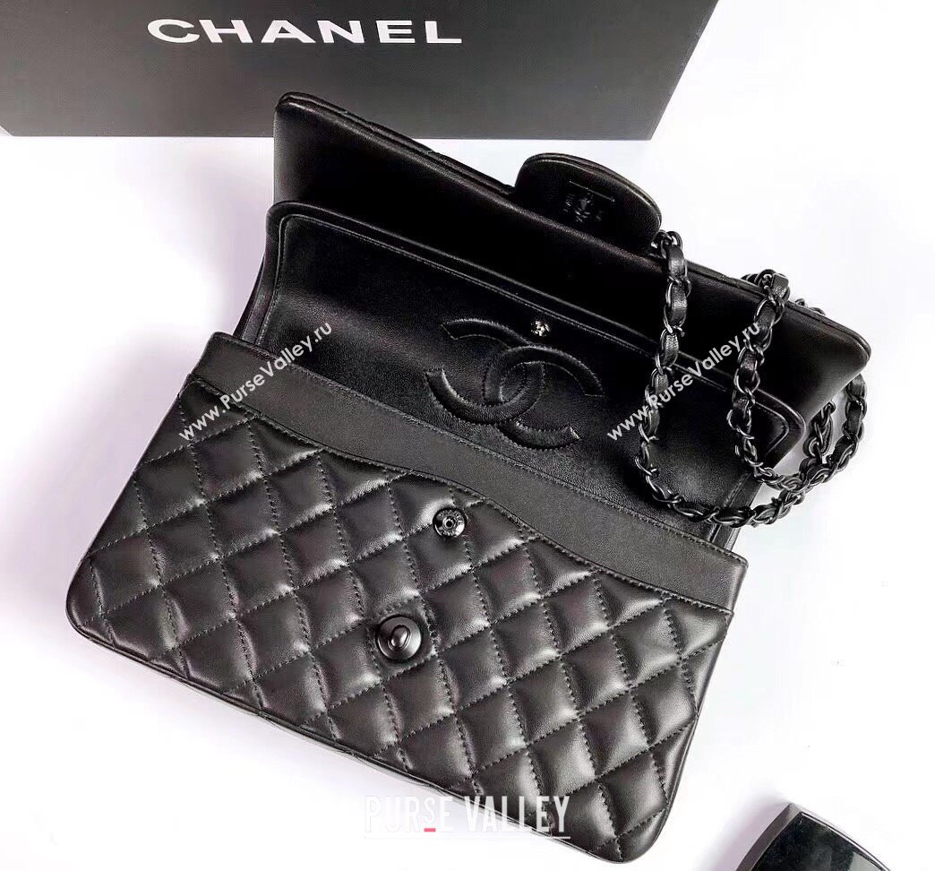 Chanel Lambskin Classic Medium Flap Bag A01112 All Black 2022 60753 (YD-240807074)