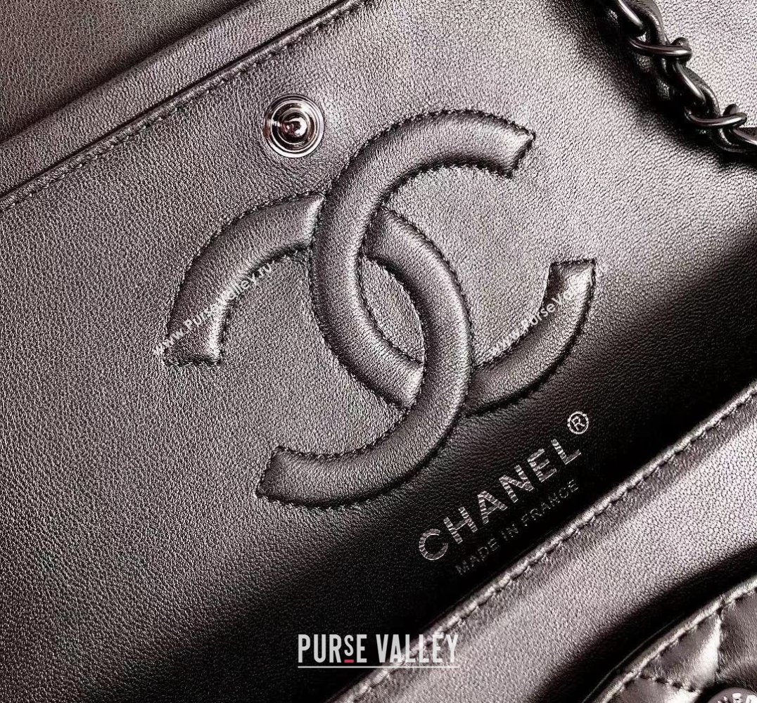 Chanel Lambskin Classic Medium Flap Bag A01112 All Black 2022 60753 (YD-240807074)