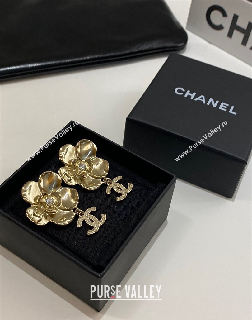 Chanel Bloom Short Earrings Gold 2024 CH082101 (YF-240821024)