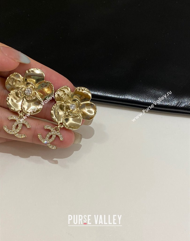 Chanel Bloom Short Earrings Gold 2024 CH082101 (YF-240821024)