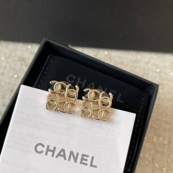 Chanel CC Square Earrings Gold 2024 0821 (YF-240821002)