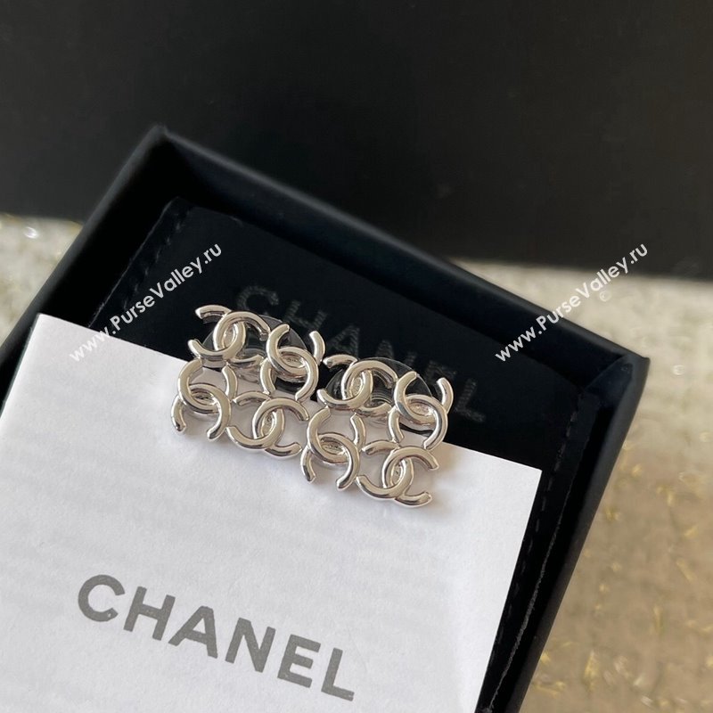 Chanel CC Square Earrings Silver 2024 0821 (YF-240821003)