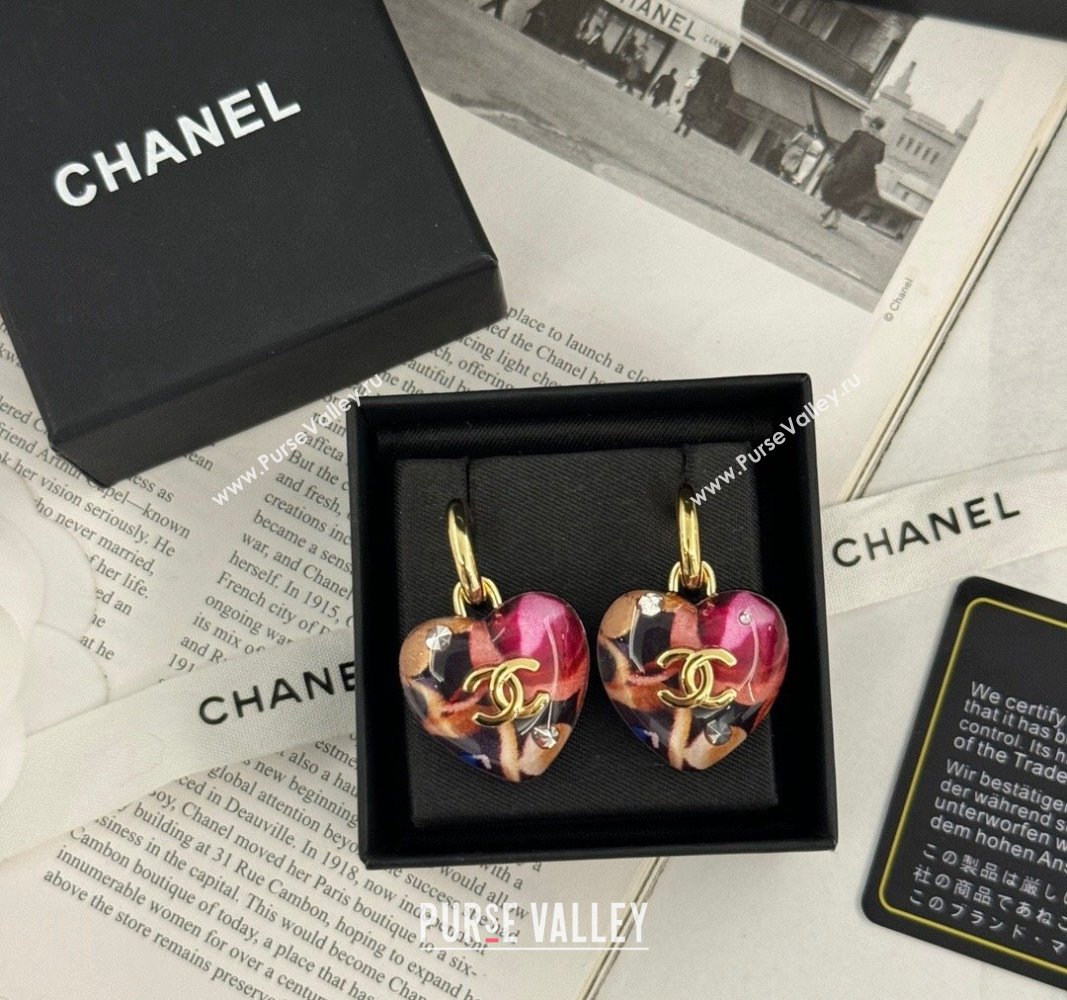 Chanel Heart Short Earrings Multicolor 2024 0821 (YF-240821030)