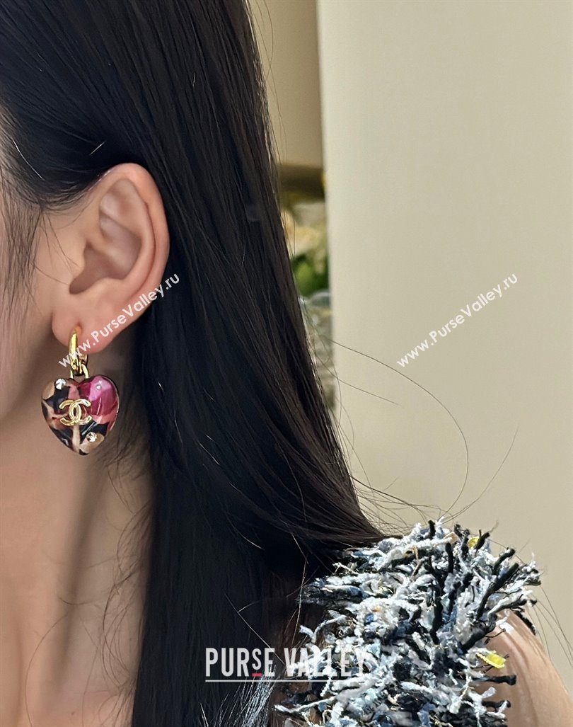 Chanel Heart Short Earrings Multicolor 2024 0821 (YF-240821030)