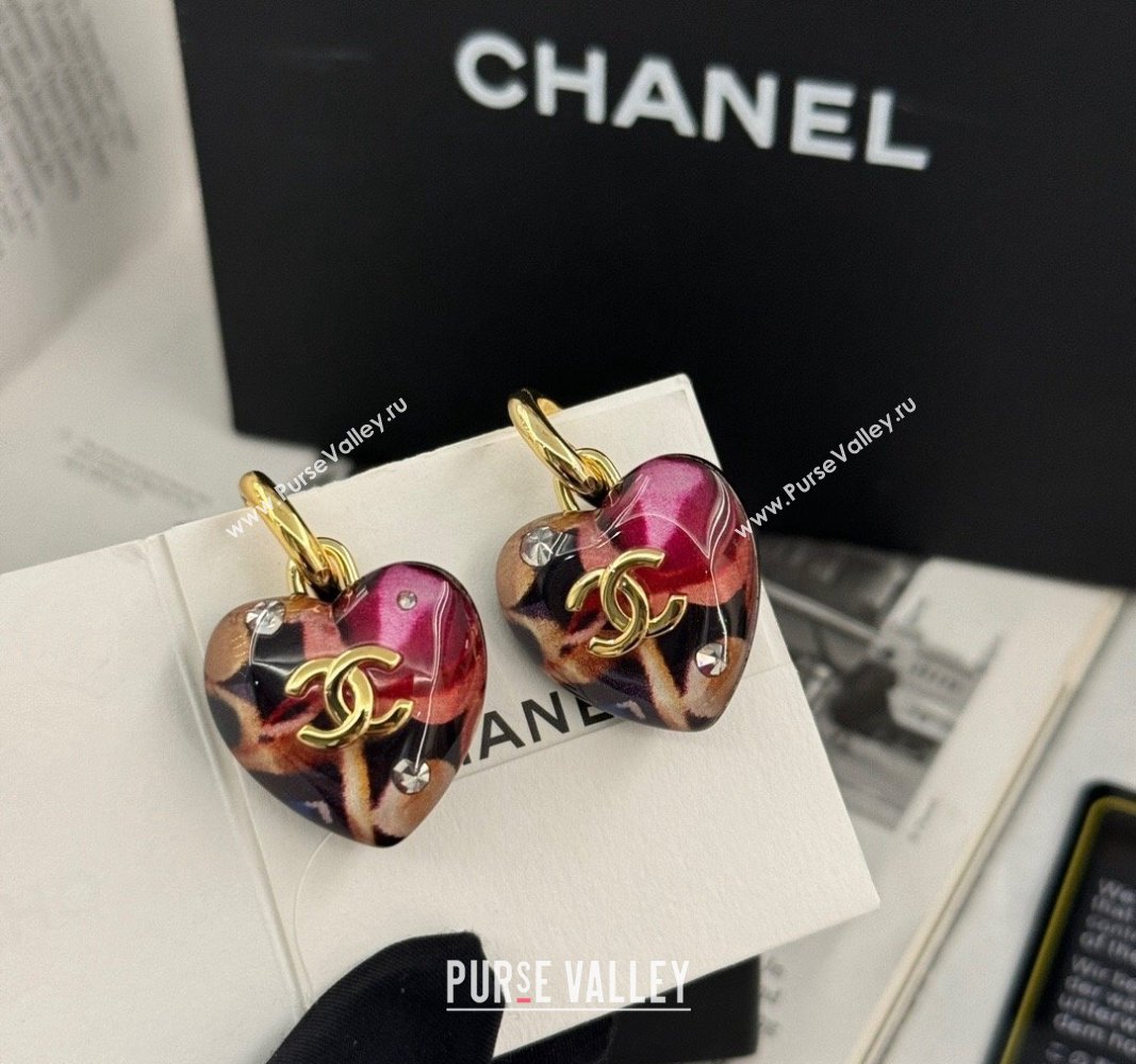 Chanel Heart Short Earrings Multicolor 2024 0821 (YF-240821030)