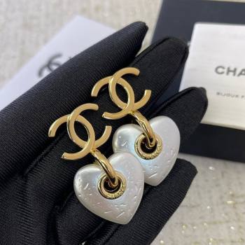 Chanel CC Short Earrings White 2024 CH082104 (YF-240821051)