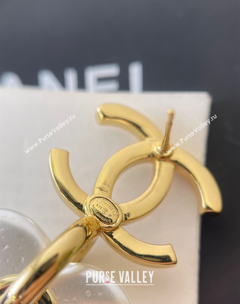 Chanel CC Short Earrings White 2024 CH082104 (YF-240821051)