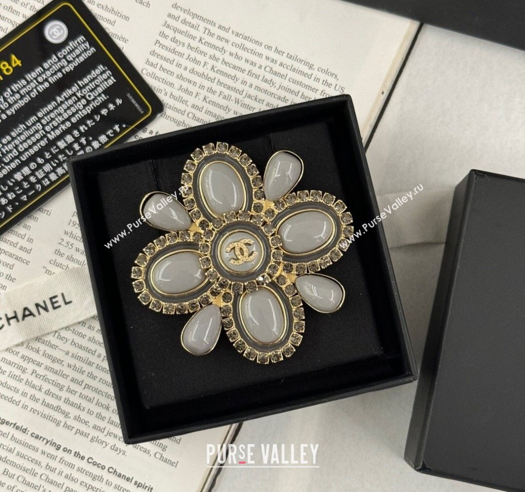 Chanel Bloom Brooch Grey 2024 ABD910 (YF-240821006)