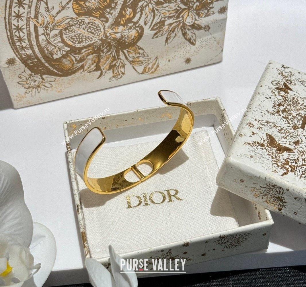 Dior 30 Montaigne Open Cuff Bracelet White 2024 (YF-240821007)