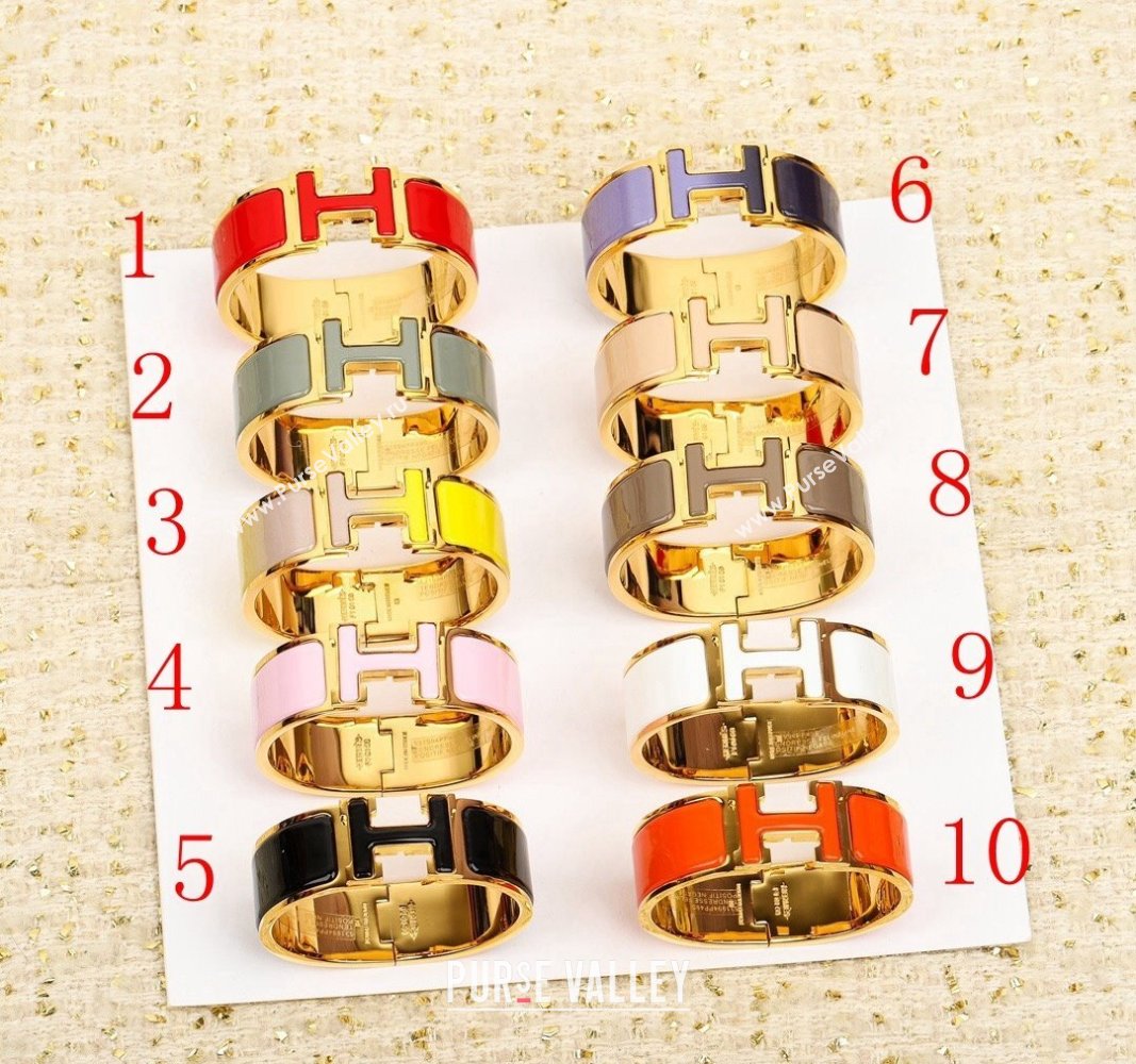 Hermes Clic H Wide Bracelet with Yellow Gold Hardware 1 2024 HS102303 (YF-241023083)